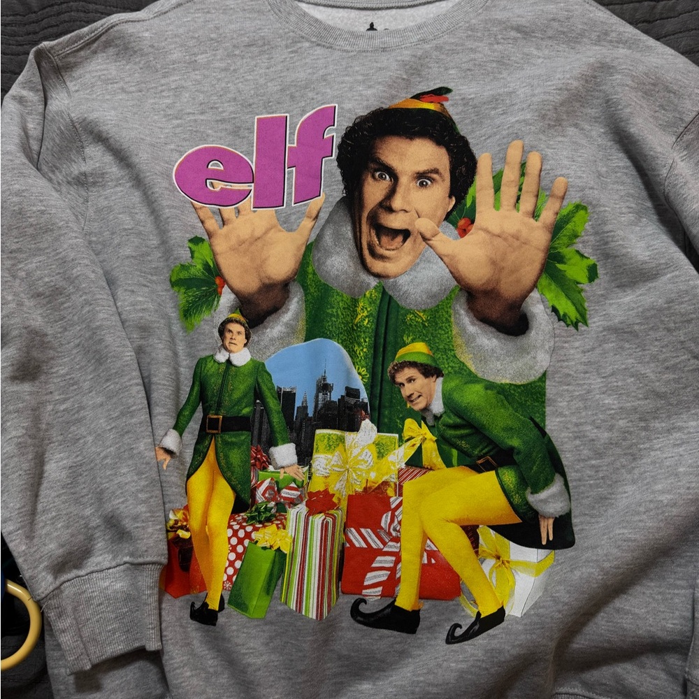 NWOT Gray Elf Graphic Men's Sweater